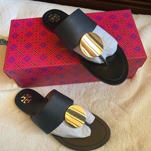 Tory Burch Black Leather Sandals